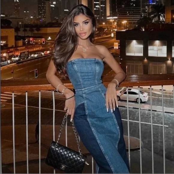 Zara Patchwork denim dress - Picture 4 of 16